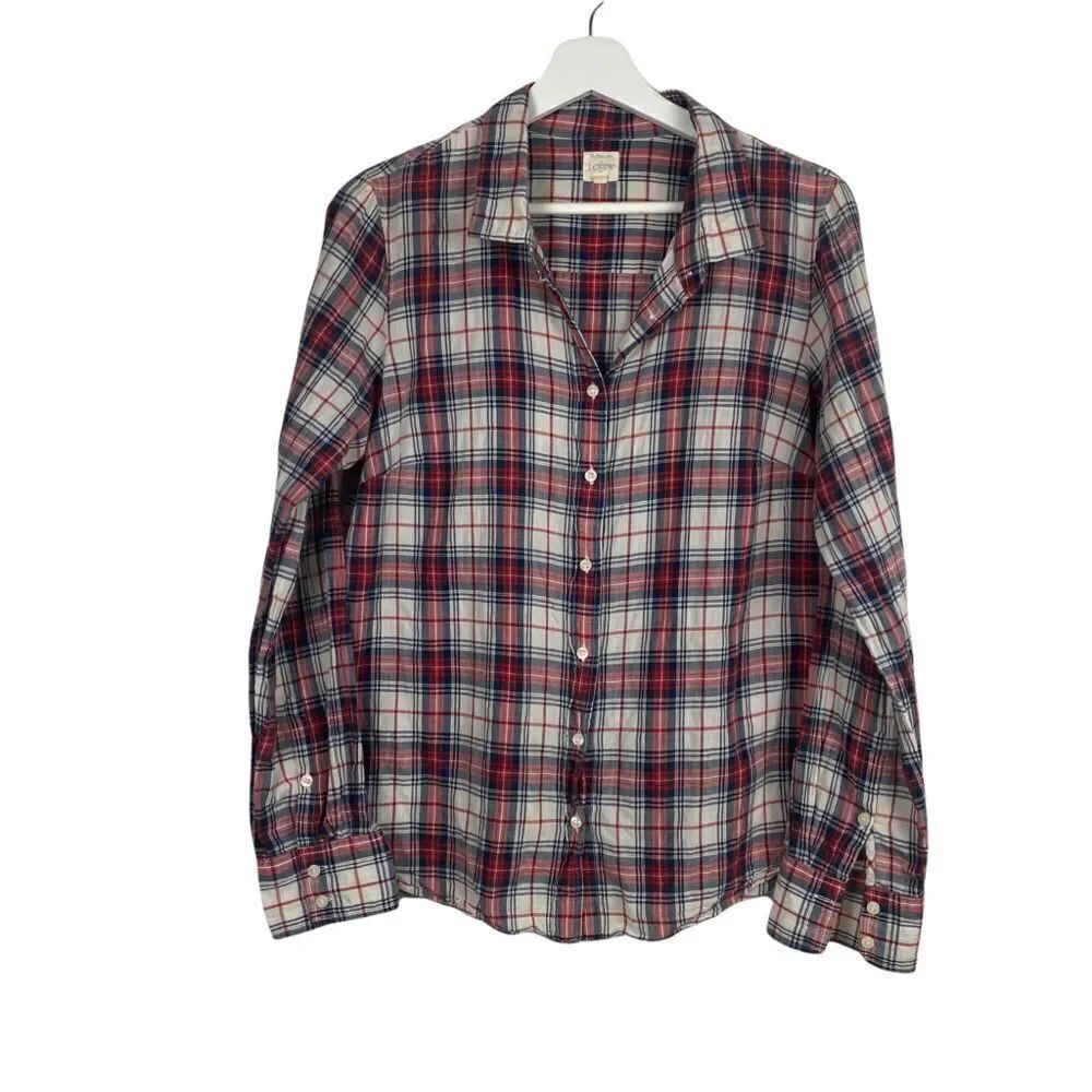 J. Crew Women's Suckered Tartan The Perfect Shirt size Large